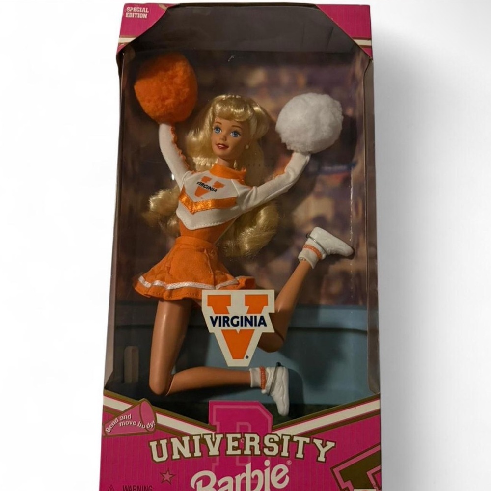 UVA Vintage Barbie Cheerleader Doll Box - Orange and White